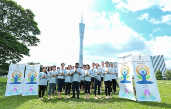 Celebrations of the 9th International Day of Yoga 2023 by Consulate General of India, Guangzhou on the theme Vasudhaiva Kutumbakam on 21 June 2023 in Guangzhou